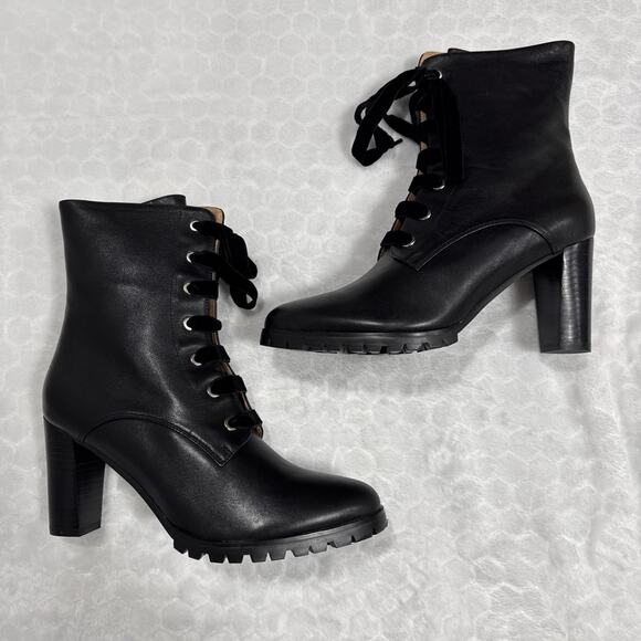 Matiko Emma Boots Black Leather Lace Up Heeled US Size: 7.5-8 (EU 38) Whimsical - Picture 2 of 12